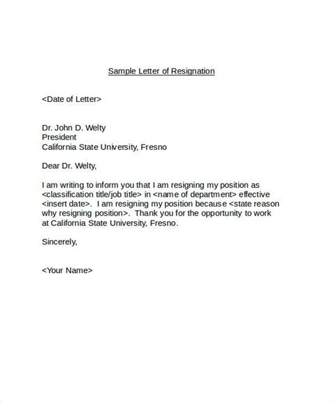 Resignation Letter Example Doctor Sample Resignation Letter