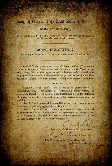 18th Amendment To Constitution Prohibition Digital Art