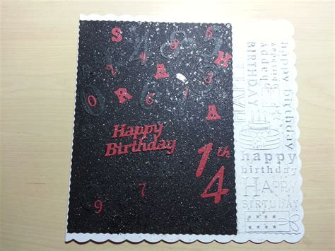 14th Birthday Card Made With Tattered Lace Alphabet And Numbers Card