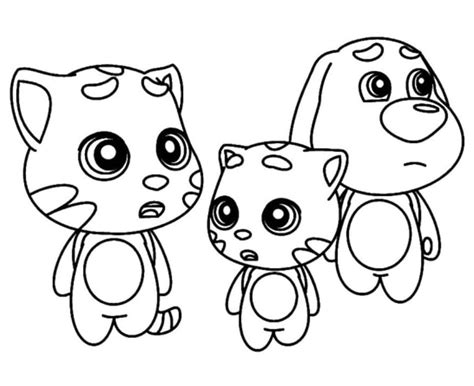 Cute Talking Tom And Friends Coloring Page Coloring Pages Free Printable Coloring Pages Free