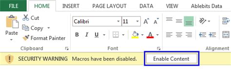 You can also enable macros in excel using the microsoft office backstage view. How to enable macros in Excel 2010-2013