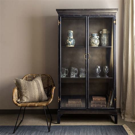 Ashton Metal Display Cabinet Large Rustic Metal And Glass Cabinet Display Case For