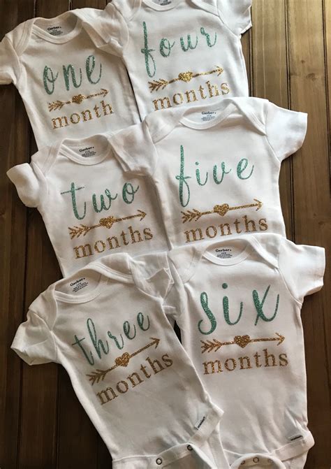 Baby Girl Month Milestone Onsies Monthly Onesies Baby Shower T