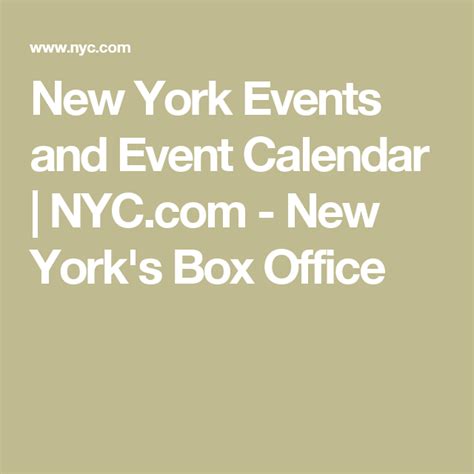 New York City Events Calendar