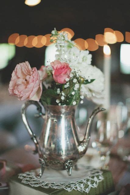 teapot table centerpiece ideas   wedding weddingomania