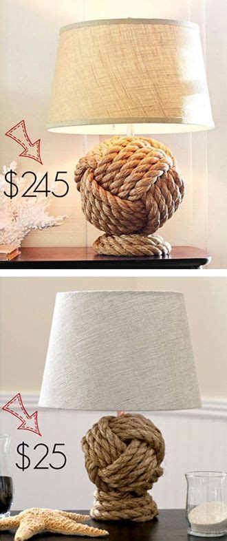 Rope Lamp Knock Off Easy And So Great For A Coastal Home