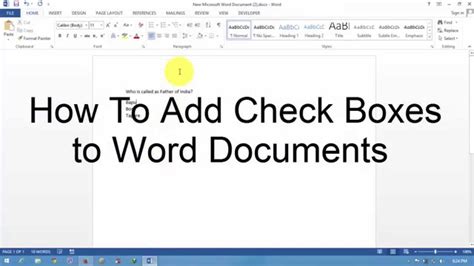 How To Add Check Boxes To Word Documents YouTube