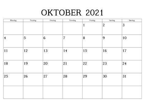 Frei Oktober 2021 Kalender Zum Ausdrucken Pdf Excel Word