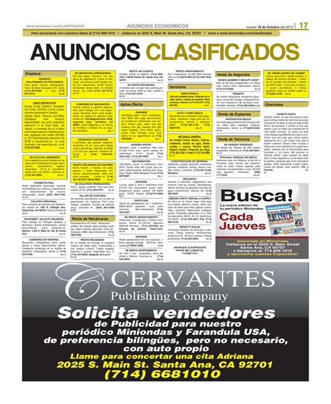 Anuncios Clasificados Octubre 25, 2012 by Miniondas Newspaper - Issuu