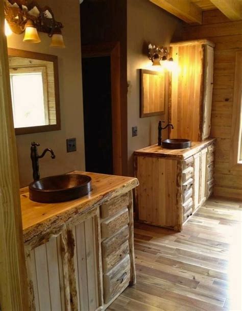 Cedar Log Vanity Would Look Awesome In Guest Bathroom Just Saying