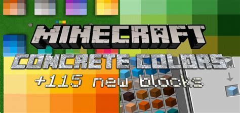 Concrete Colors Addon 115 New Colors Added Minecraft Pe Mods And Addons