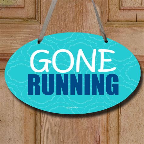 Gone Running Decorative Oval Sign Running Wood Signs Running Room