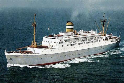 Hal Ss Maasdam Op Zee 1955 Schepen Passagier Cruiseschepen