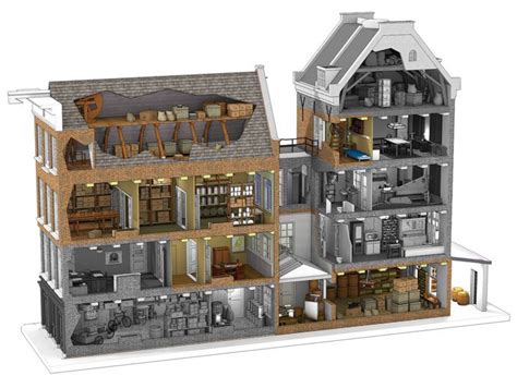 An Architectural Model Of A Two Story House With Multiple Floors And