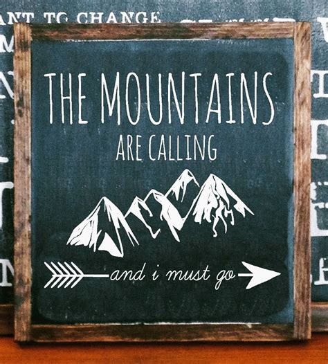 Mountains Are Calling Hand Painted Wood Sign Hand Painted Wood Sign