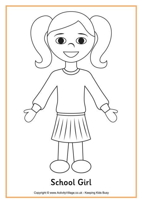 School Girl Colouring Page Coloring Pages For Girls School Coloring