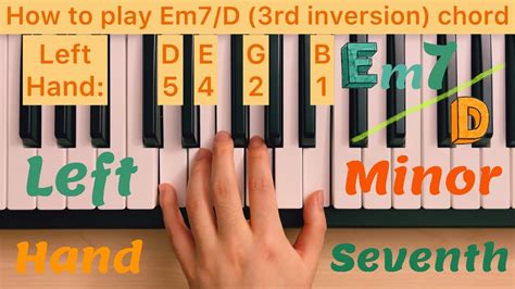 Piano Lesson 187 How To Play Em7d 3rd Inversion Chord With The Left