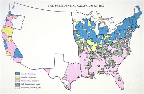 1860 election results and the impact of the election results on the civil war. Presidential Election Campaign Map, 1860 Drawing by ...