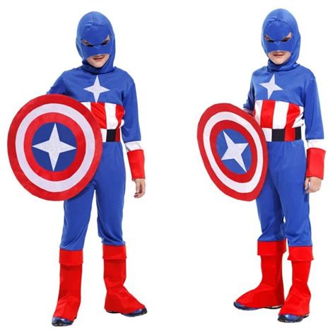 Captain America Costume Avengers Child Cosplay Halloween Party Carnival