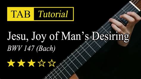 Bwv 147 Jesu Joy Of Mans Desiring Guitar Lesson Tab Youtube
