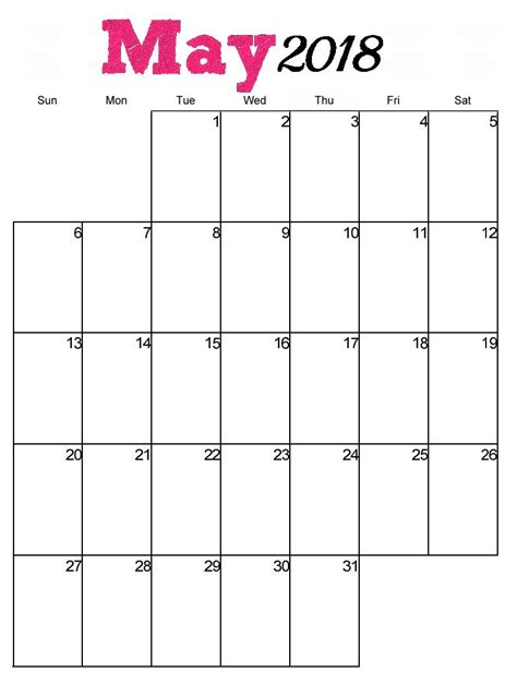 20 May 2018 Calendar Free Download Printable Calendar Templates ️