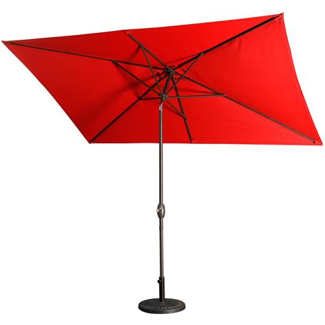Kadehome 10 Ft Aluminum Pole Rectangular Market Patio Umbrella In Red 21300rdr Sm The Home Depot