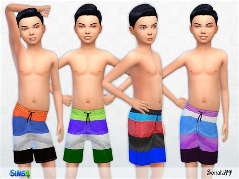 Swim Shorts For Boys Found In Tsr Category Sims 4 Male Child Swimwear
