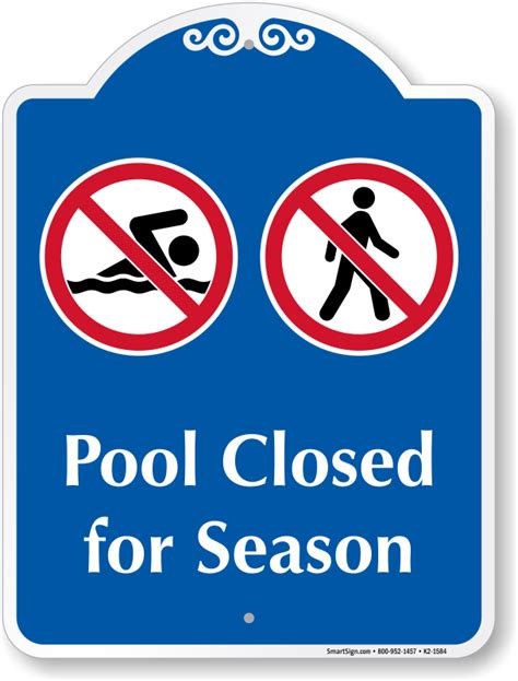 Swimming Pool Closed Signs Free Shipping
