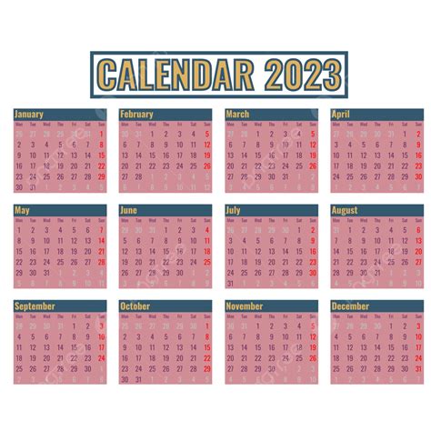 Gambar Kalender Sederhana 2023 Kalender Warna Unik Minimalis Kalender