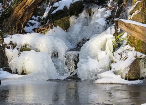 Free Images Landscape Nature Waterfall Snow Cold Winter Lake