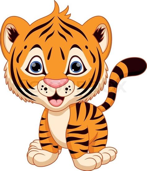 This Is Best Baby Tiger Clipart 24499 Cute Baby Tiger Cartoon Vector