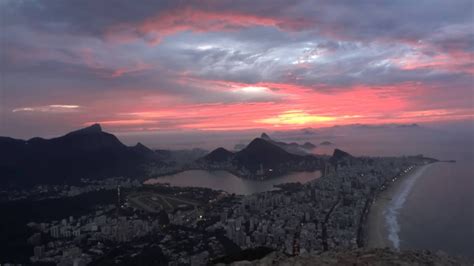 Time Lapse Sunrise On Morro Dois Irmãos Rio De Janeiro Youtube
