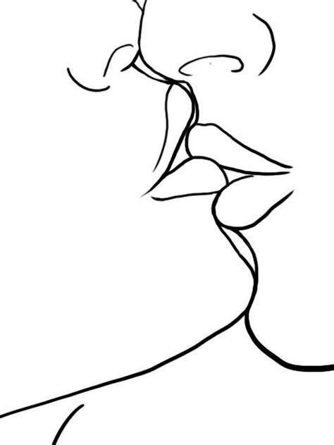 Minimal Line Art Kissing Line Drawing In 2020 Abstract Line Art