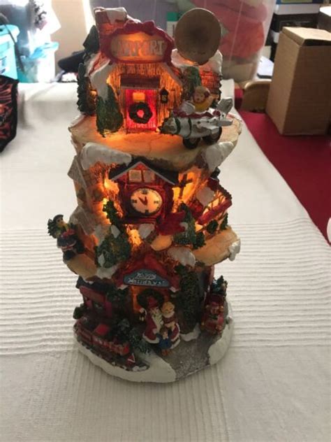 Vintage Resin Christmas Sculpture Airport Happy Holidays Designed By