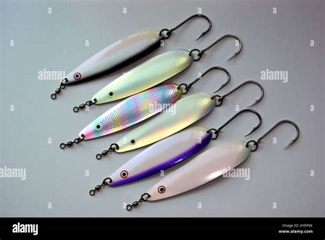 Trolling Spoons For Salmon Stock Photo Alamy