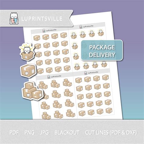 Package Delivery Printable Planner Stickers Packages Planner Stickers
