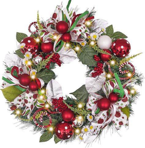 Valery Madelyn Pre Lit 24 Inch Elf Christmas Wreath For