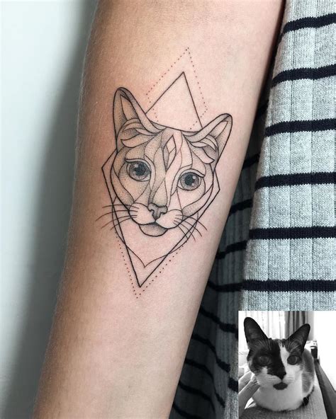Irainkers Tattoo Geometry Cat 😺 Татуировка кошка Татуировки с