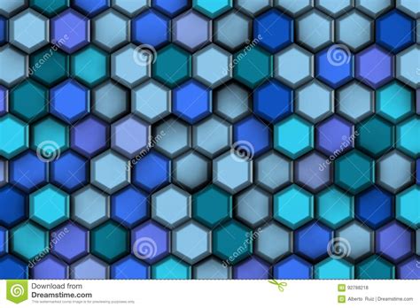 Blue And Blue Hexagons Stock Illustration Illustration Of
