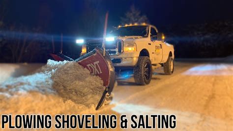 Plowing Shoveling And Salting Winter Storm Snow Removal Youtube