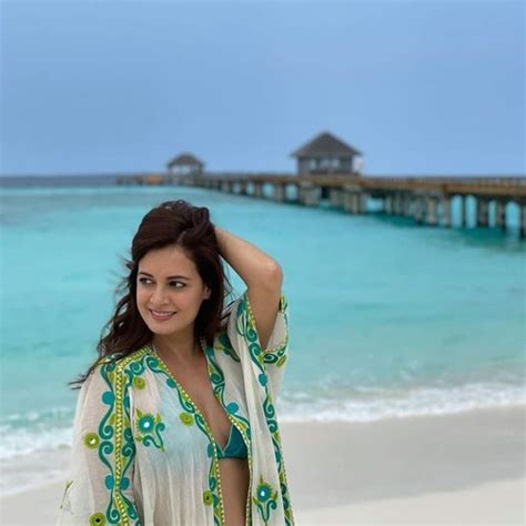 dia mirza dazzles in a bikini during her maldivian honeymoon — view pics