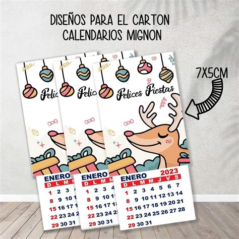 Kit Imprimible Cartones Calendarios Mignon Navidad