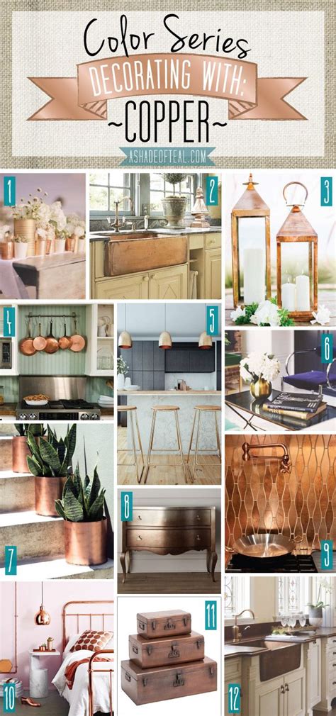24 hot home décor ideas with copper. Color Series; Decorating with Copper | A Shade Of Teal ...