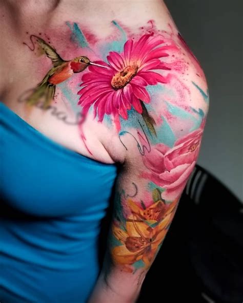 15 Artists Of Watercolor Tattoo Inkppl Watercolor Tattoo Flower Floral Tattoo Sleeve Tattoos