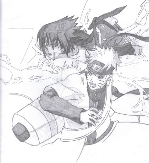 Naruto Vs Sasuke Sketch Version By Little Shohei On Deviantart