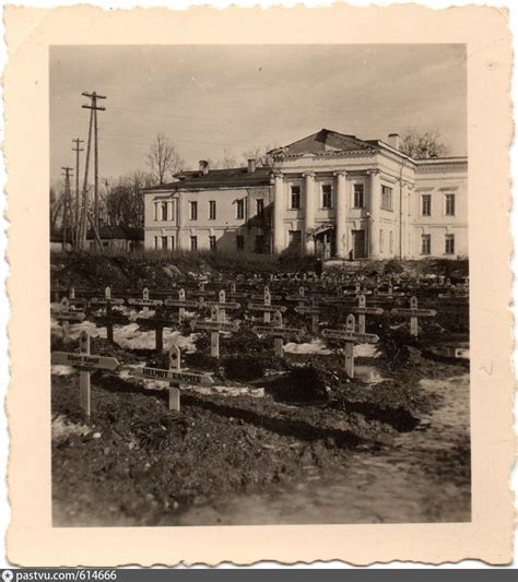 Немецкое кладбище перед госпиталем в Красногвардейске
