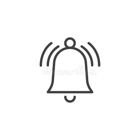 Ringing Bell Line Icon Stock Vector Illustration Of Pixel 105782082