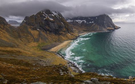 852541 4k Mountains Coast Norway Lofoten Bay Rare Gallery Hd