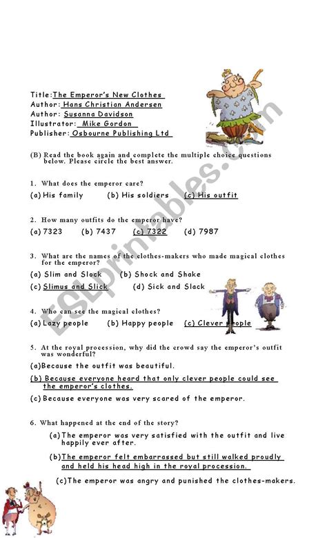 The Emperor´s New Clothes Esl Worksheet By Superbb26