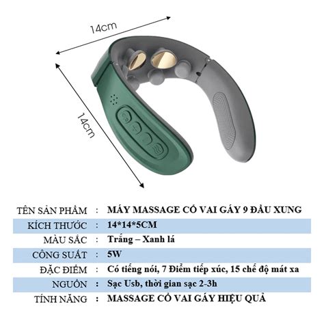 Máy Massage Cổ Vai Gáy Có 2 Miếng Dán Xung Với 6 điểm Tiếp Xúc Hàng Cao